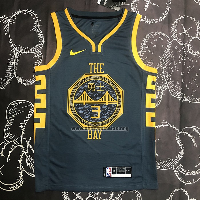 Camiseta Golden State Warriors Jordan Poole NO 3 Ciudad 2018-19 Azul